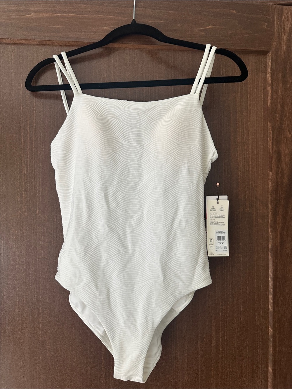 CALIA by Carrie Underwood Cream Textured One-Piece Swimsuit with Double Straps